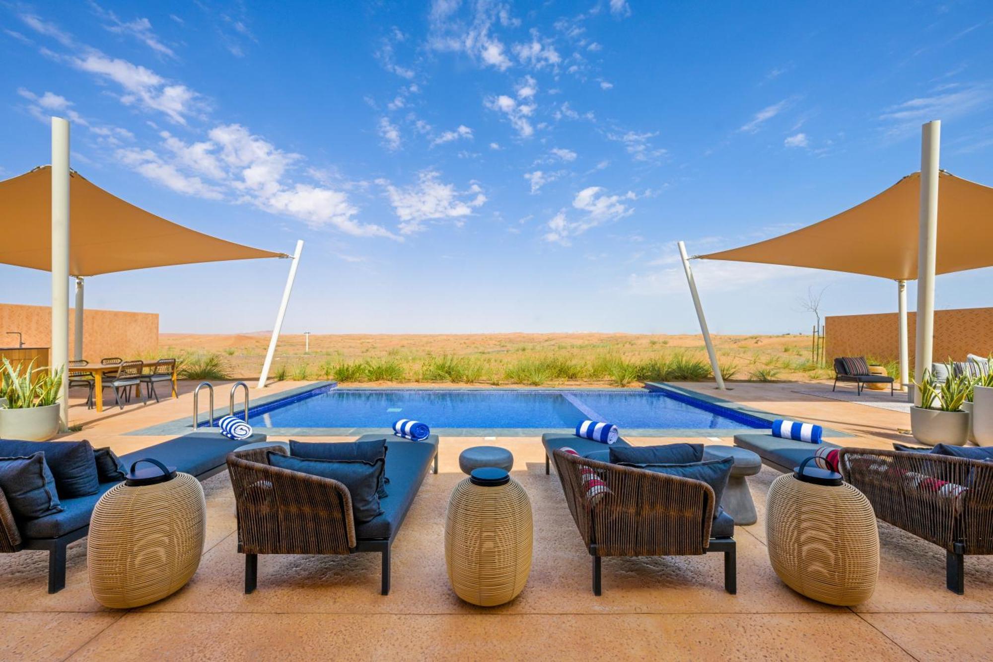 ホテル Al Badayer Retreat By Sharjah Collection Margham エクステリア 写真 The pool at the Al Maha Desert Resort